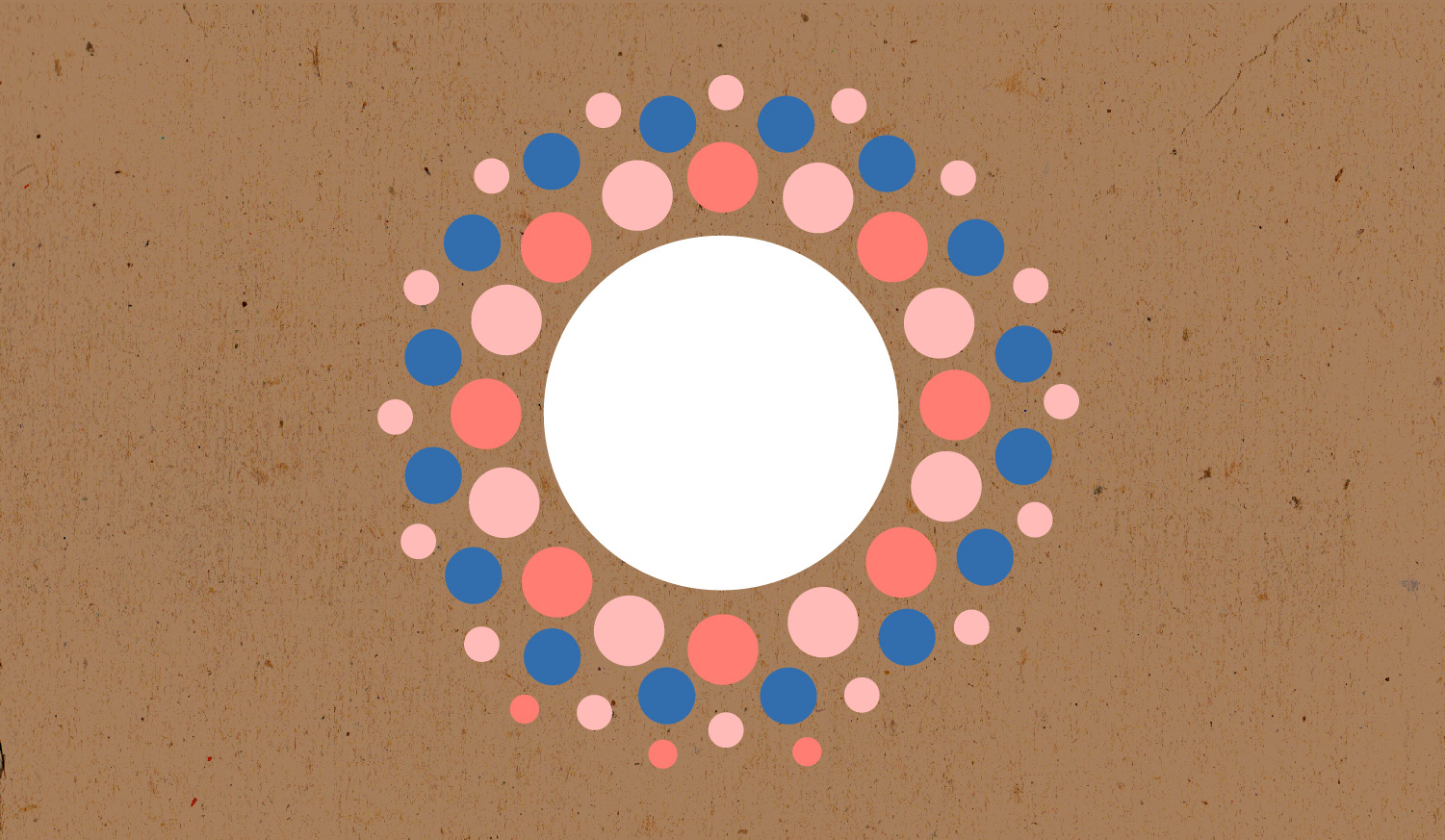 circle image against brown cardboard