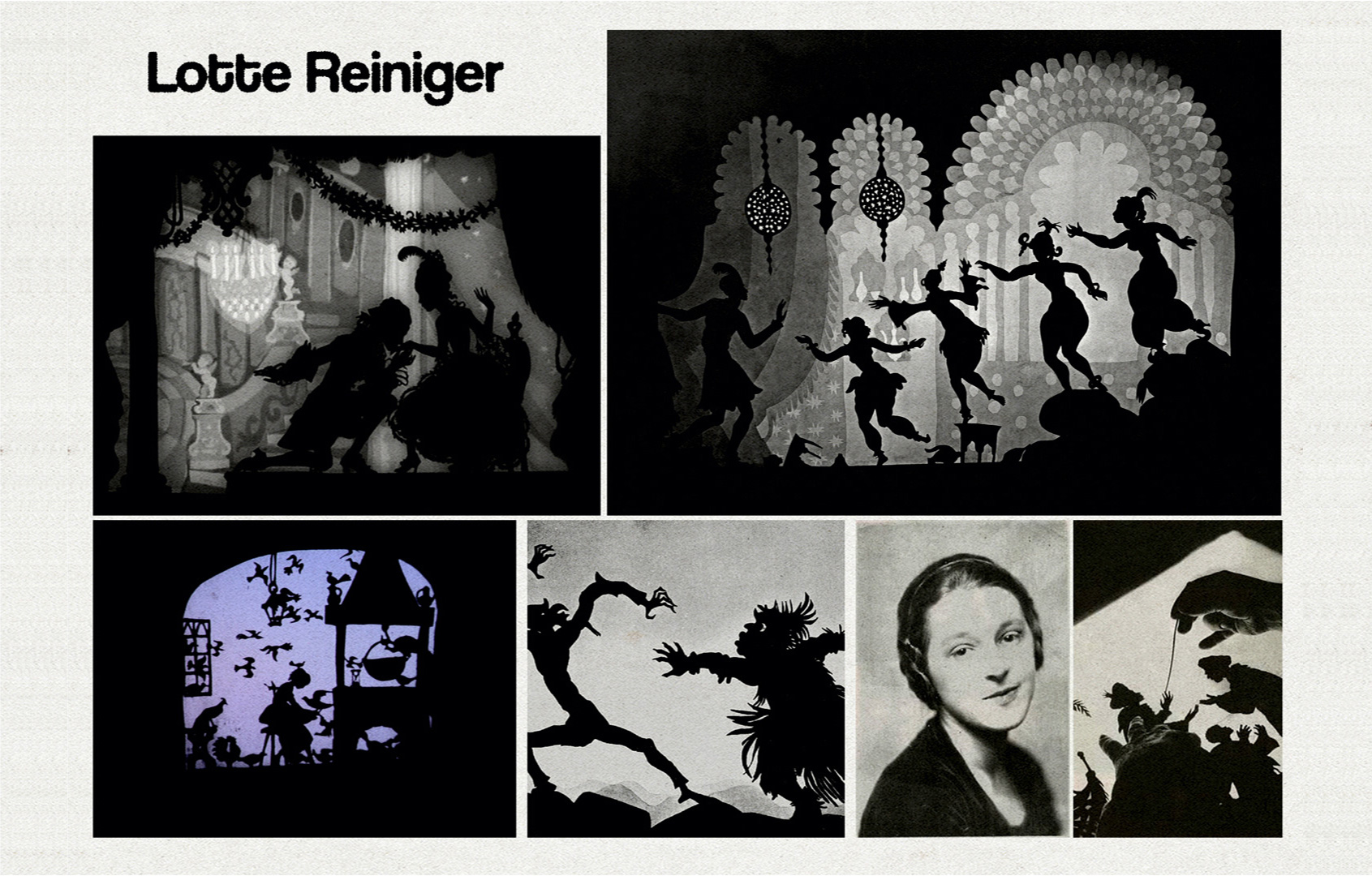 moodboard of puppetry images from artist Lotte Reiniger