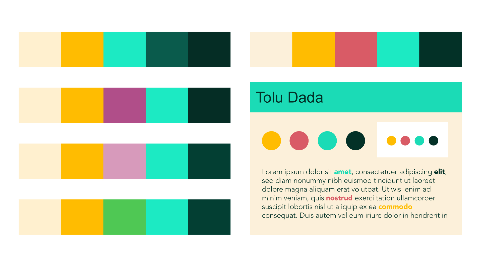 rows of colour with small web page mockup