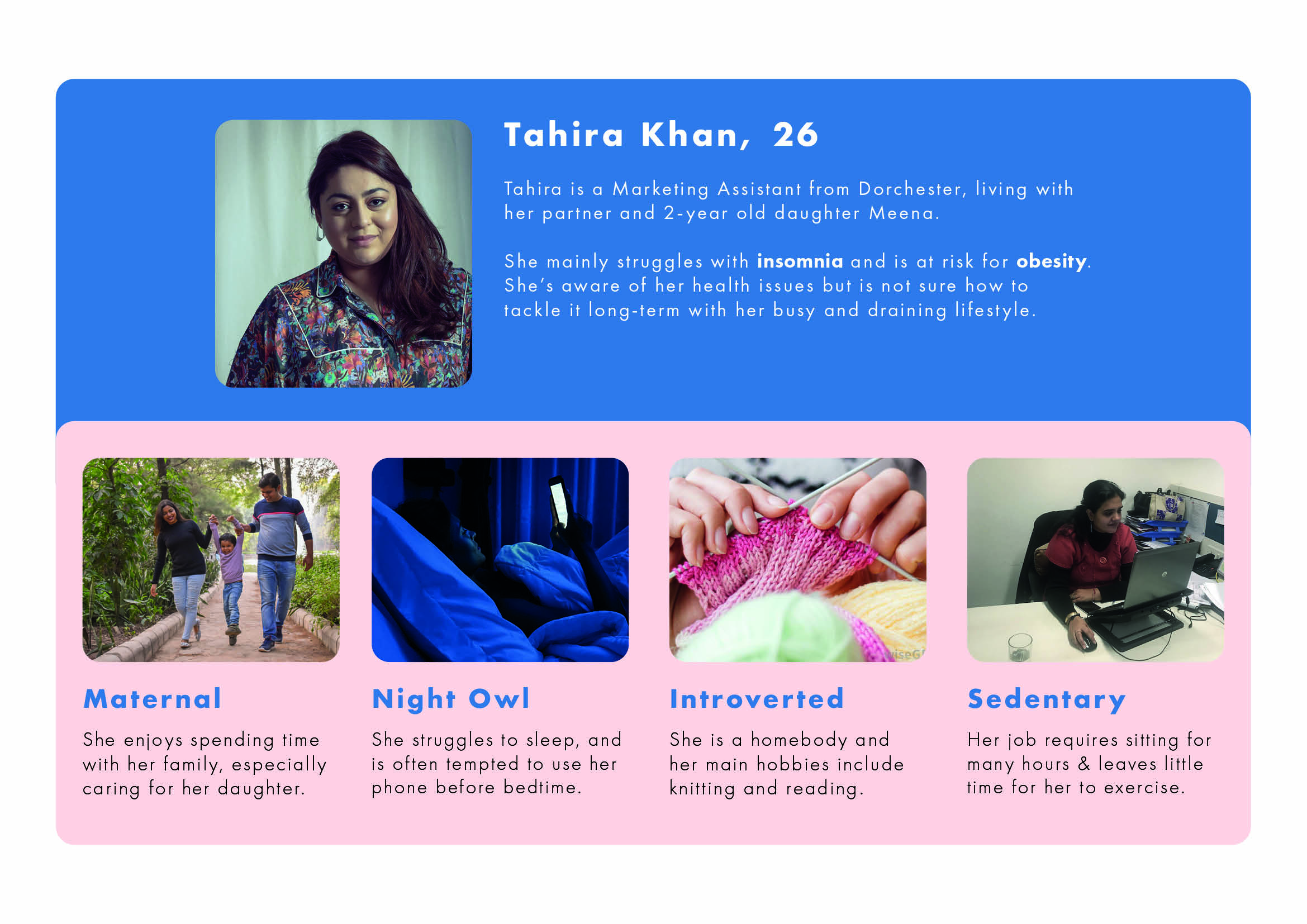 user profile of a British-Pakistani woman showing her lifestyle and personality