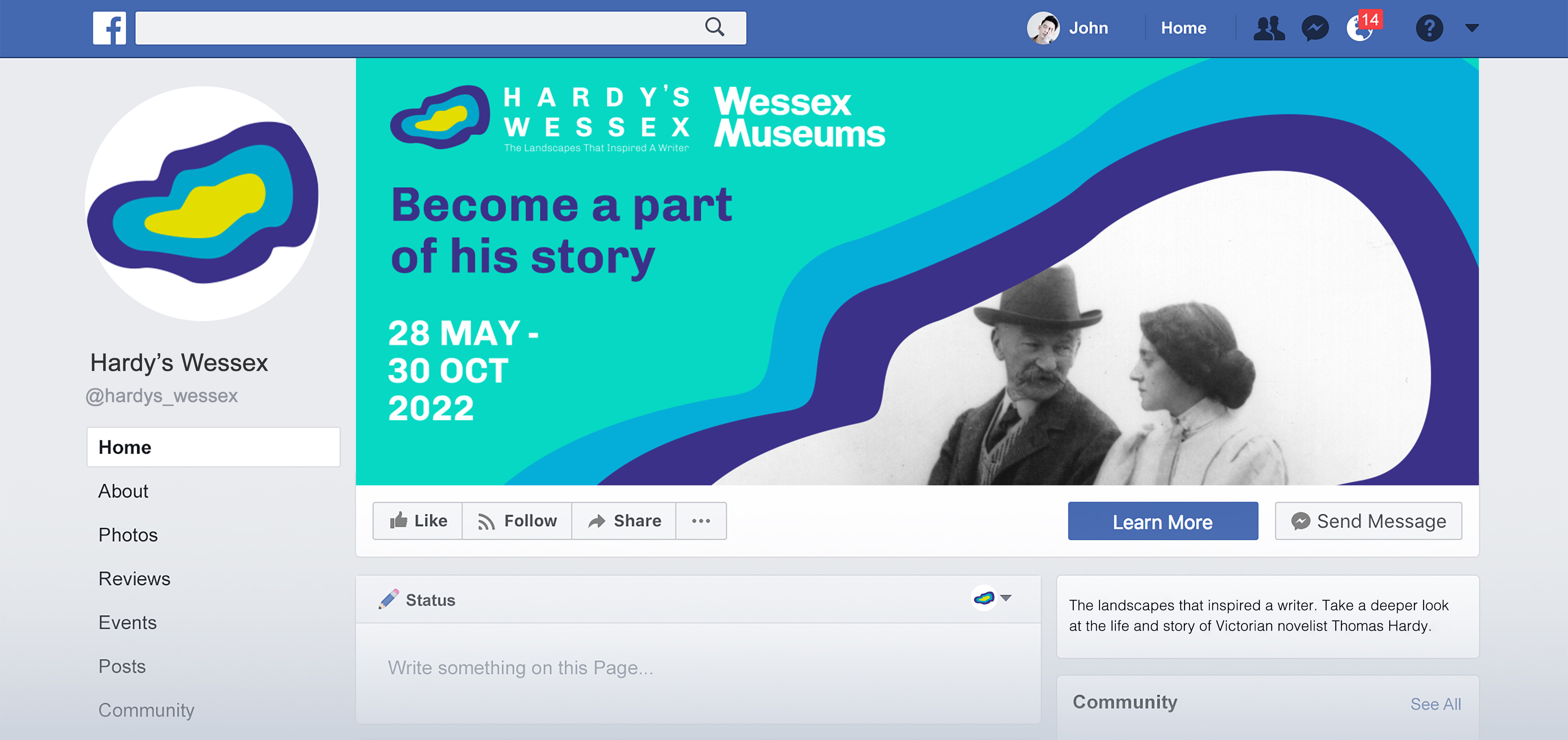 Facebook mockup Hardys Wessex logo